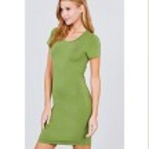 Active USA Medium Green Shirt Dress